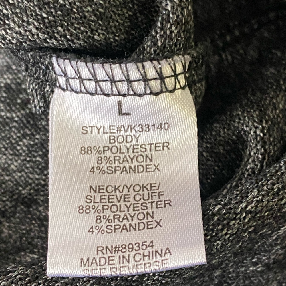 Adrienne Vittadini 3/4 Sleeve Gray Sweater with 1/4 Zip. Size Large. - Picture 8 of 8